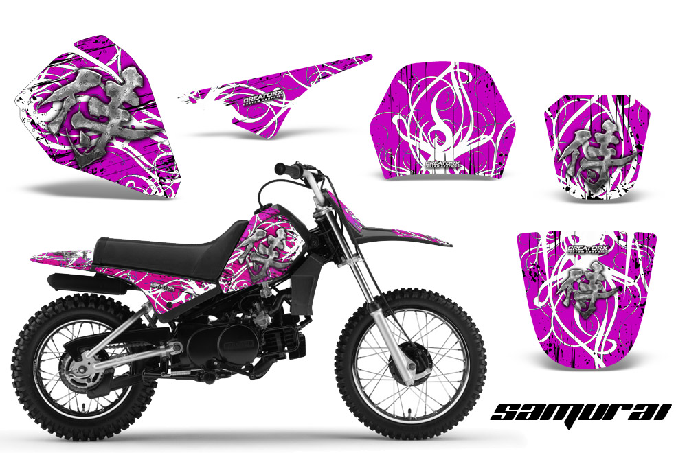 Yamaha PW80 Graphics Kit Samurai White Pink